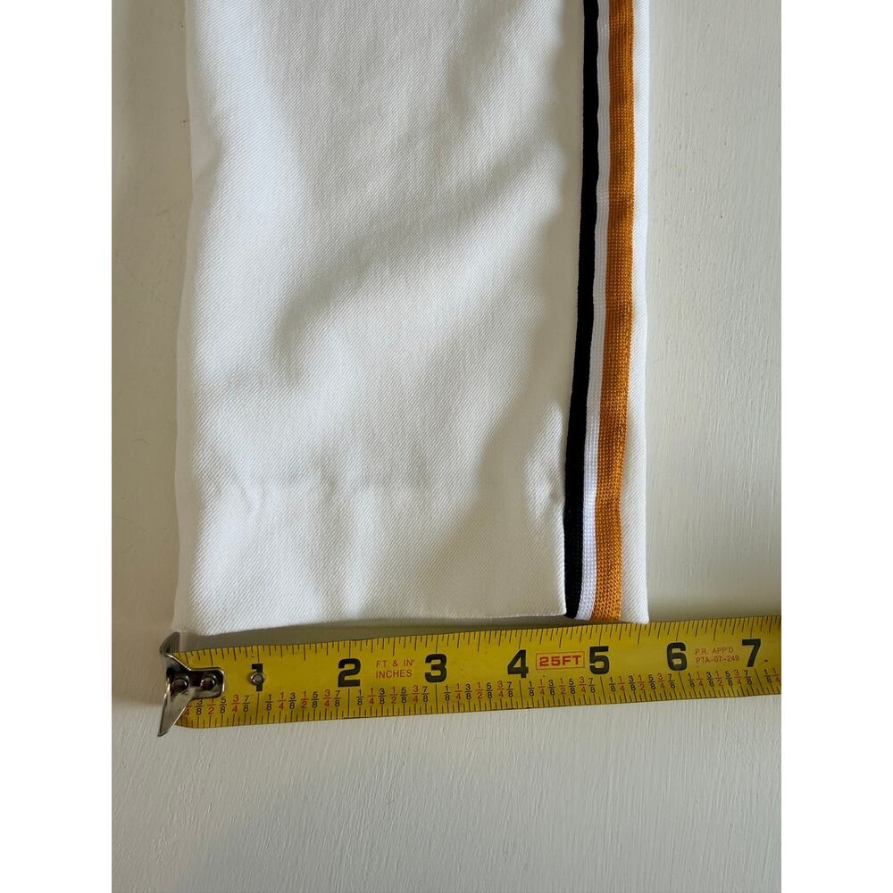 Zara White Trousers Side Stripe Yellow Black Sporty chic Track Pants Size Small - Picture 9 of 11